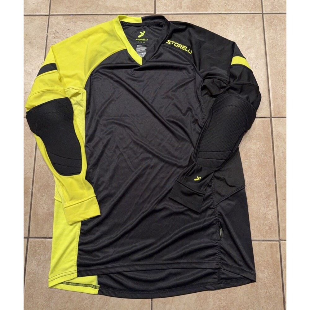 Storelli Padded Shirt Goalkeeper Soccer Goalie Mens Large Black Futbol Pullover